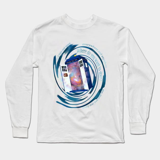 doctor who - where do you want to start? Long Sleeve T-Shirt by FandomizedRose